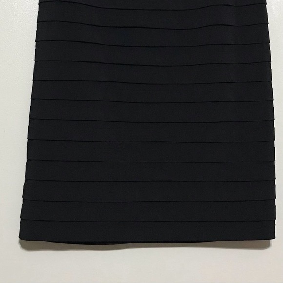 Tadashi Black Stretchy Pencil Skirt Layered Detail - Picture 4 of 5